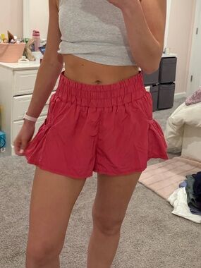 Free People Get Your Flirt On Athletic Shorts in Pink